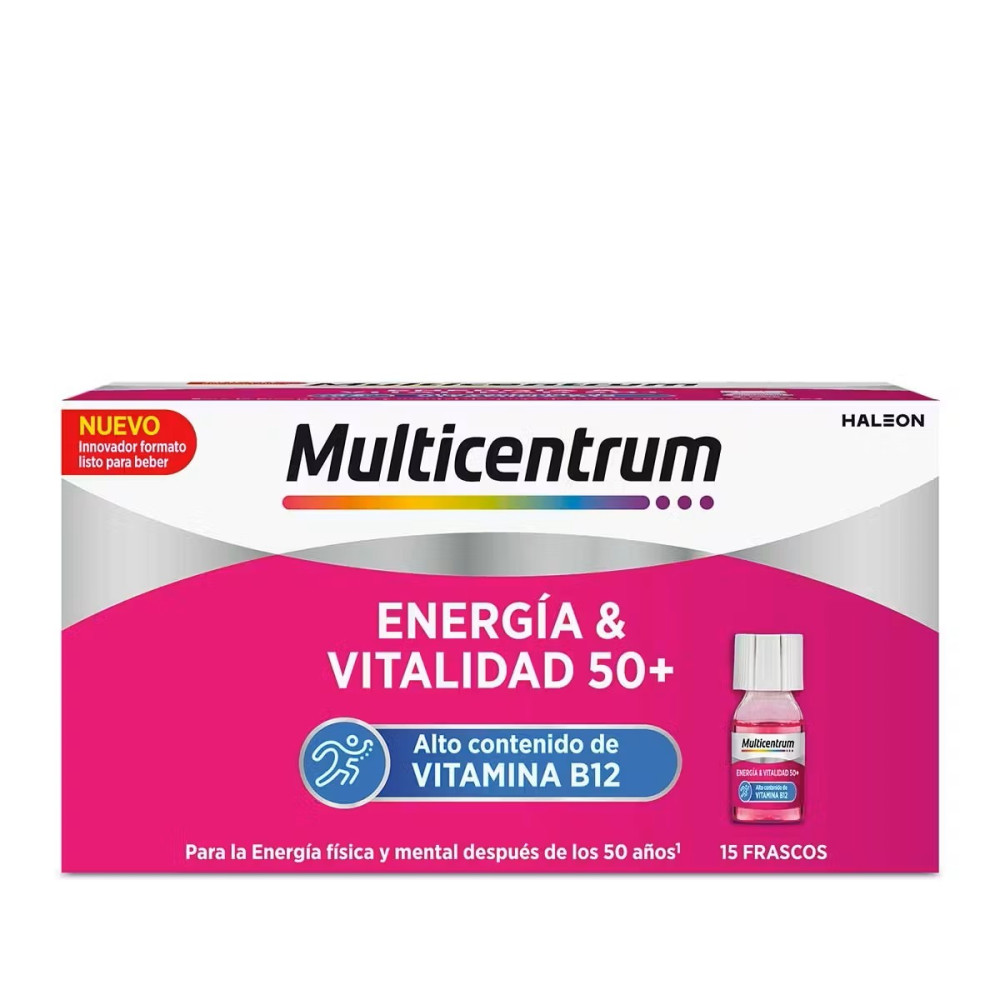 MULTICENTRUM ENERGIA & VITALIDAD 50+ 15 FRASCOS 7 ML SABOR FRAMBUESA