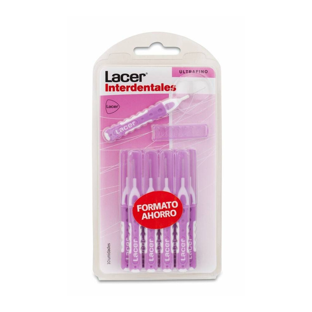 LACER CEPILLO INTERDENTAL ULTRAFINO MORADO 10 UNIDADES