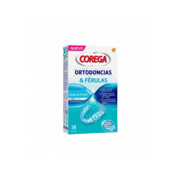 COREGA ORTODONCIAS & FERULAS  36 TABLETAS LIMPIADORAS